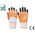 Orange Nitril 3/4 beschichtet, schwarze Nitrilfinger Verstärkte Handschuhe (N7001)